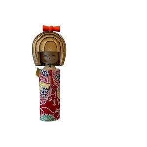 Japanese Wooden Kokeshi Doll Figurine Hand Crafted